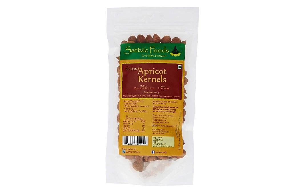 Sattvic foods Dehydrated Apricot Kernels    Pack  100 grams